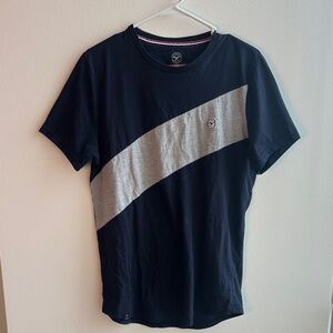 Men's Black and Gray Diagonal Stripe T-Shirt